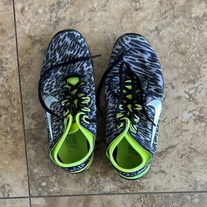 Nike Free Black and Lime Athletic Shoes